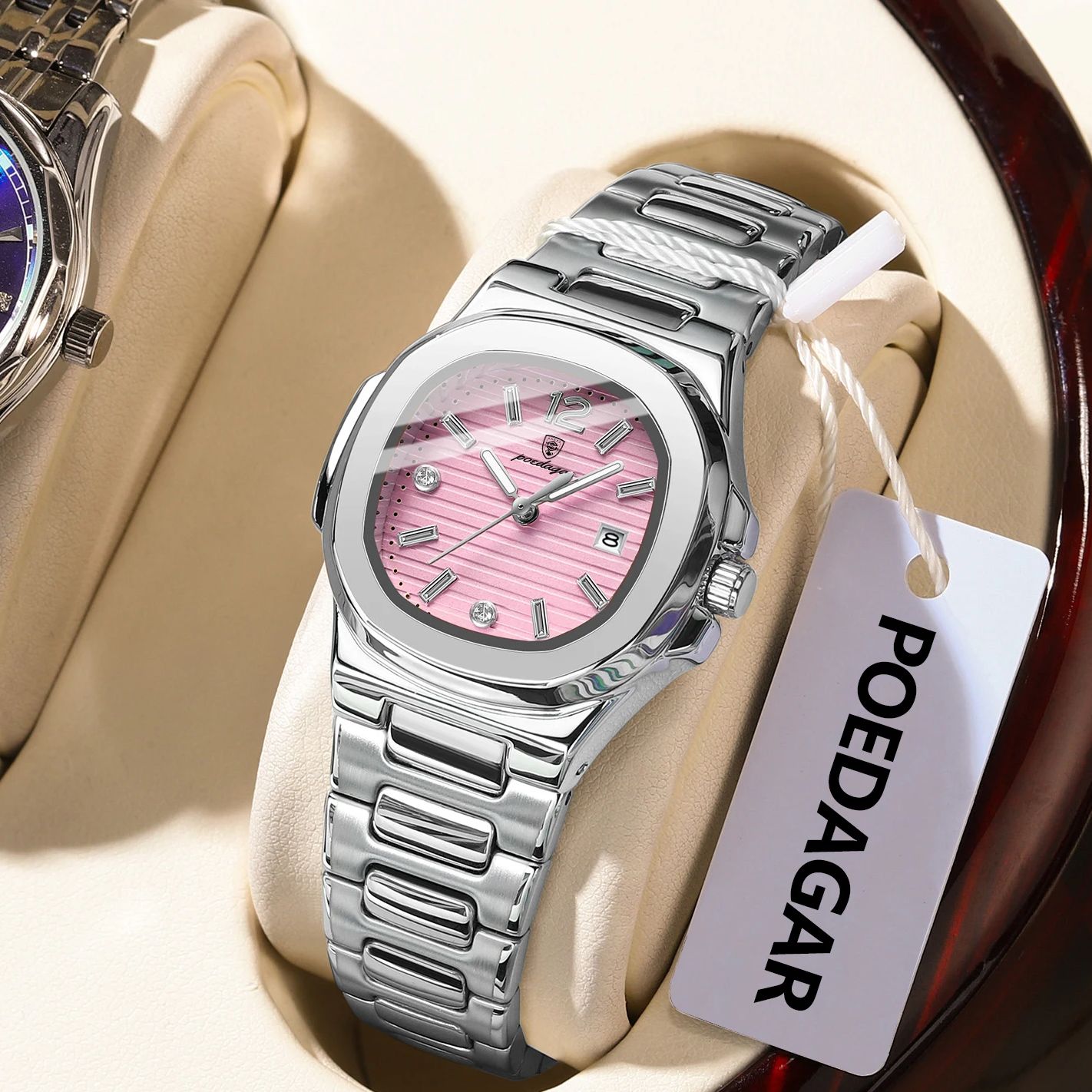 Luxury Watch Female - POEDAGAR Square Fashion Woman Wristwatch Luminous
