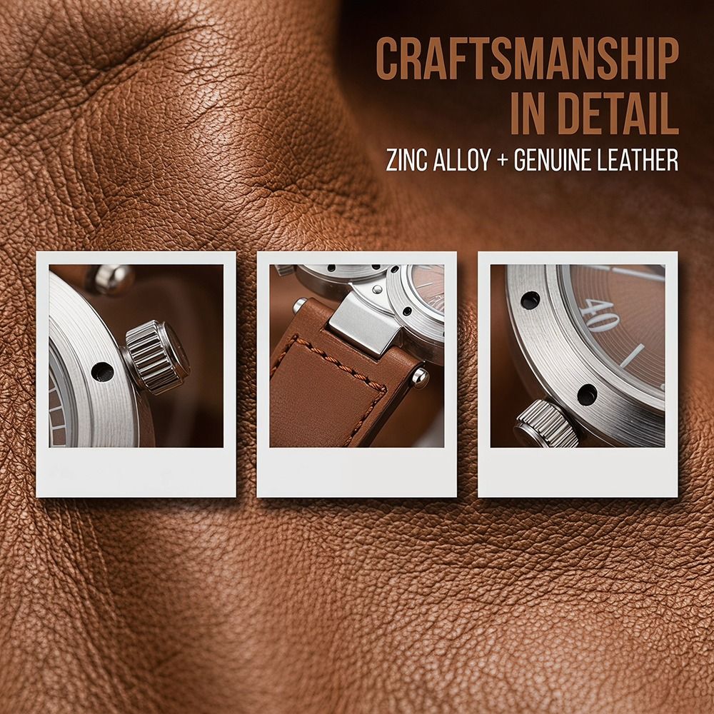 Compass Watch Luxury - Luxury PU Leather Strap Big Face
