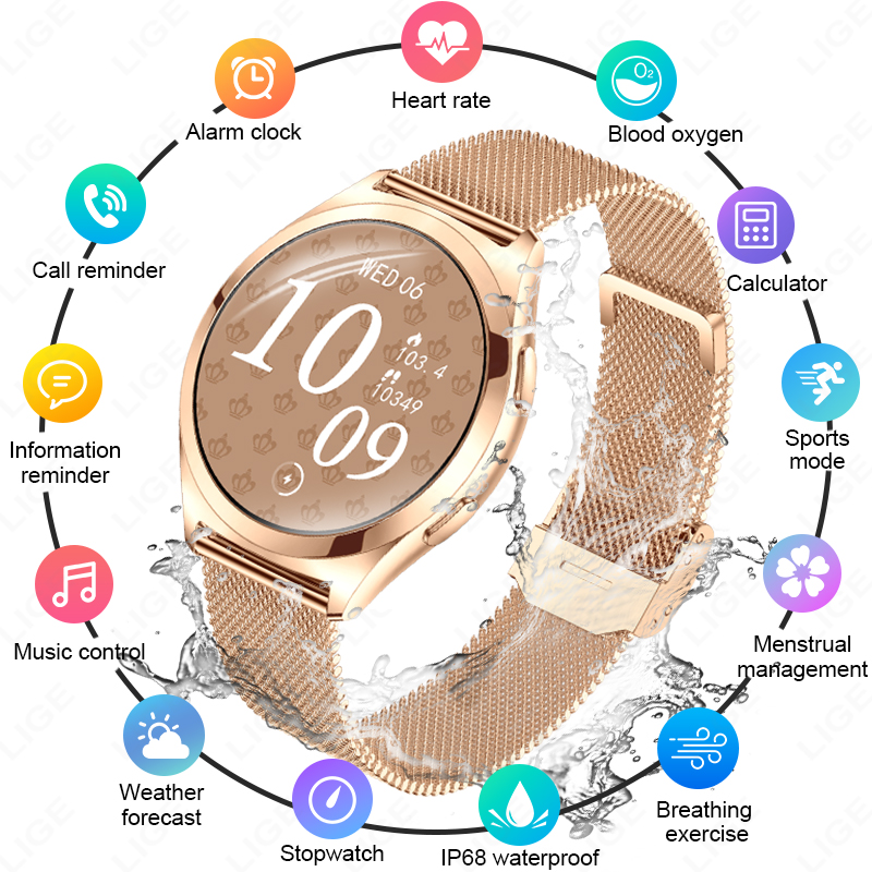 Compass Watch Luxury - LIGE Luxury Smart Watch For Woman