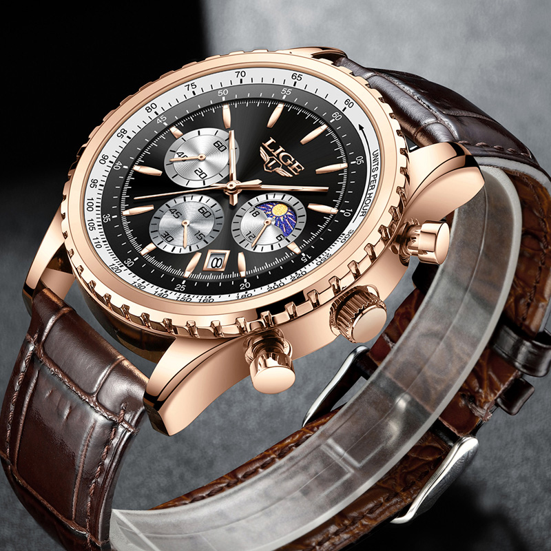 New Fashion Mens Watches LIGE  - Luxury Watch Collection Box review and price