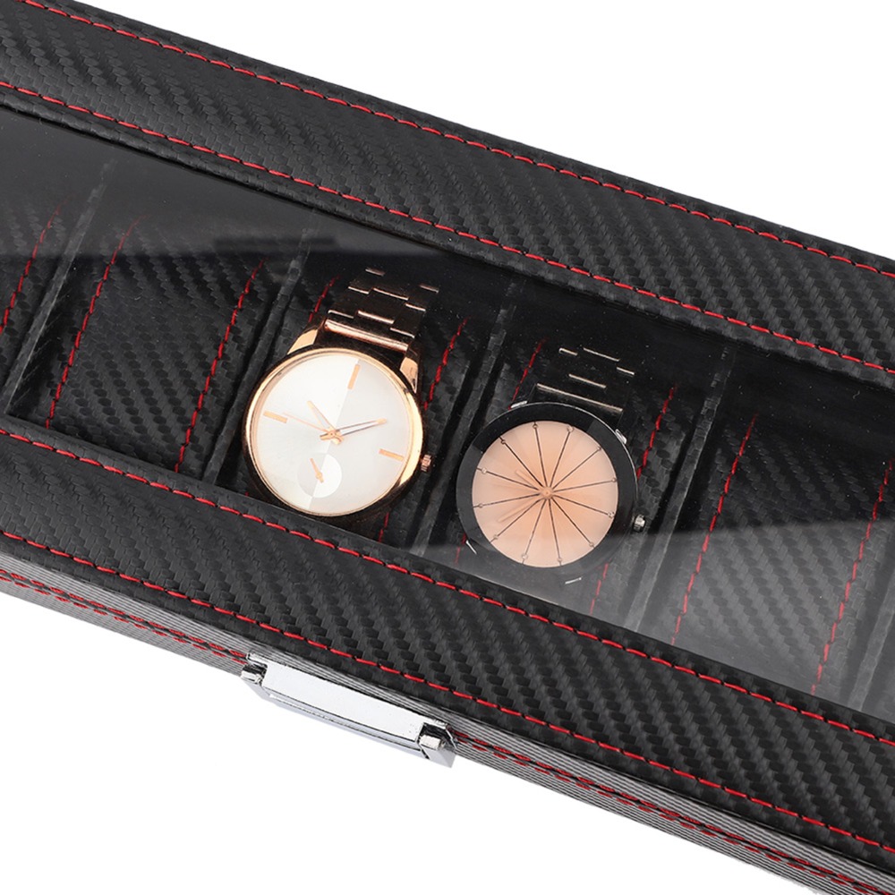 Dustproof Carbon Fiber Watch B - Luxury Watch Collection Box review and price