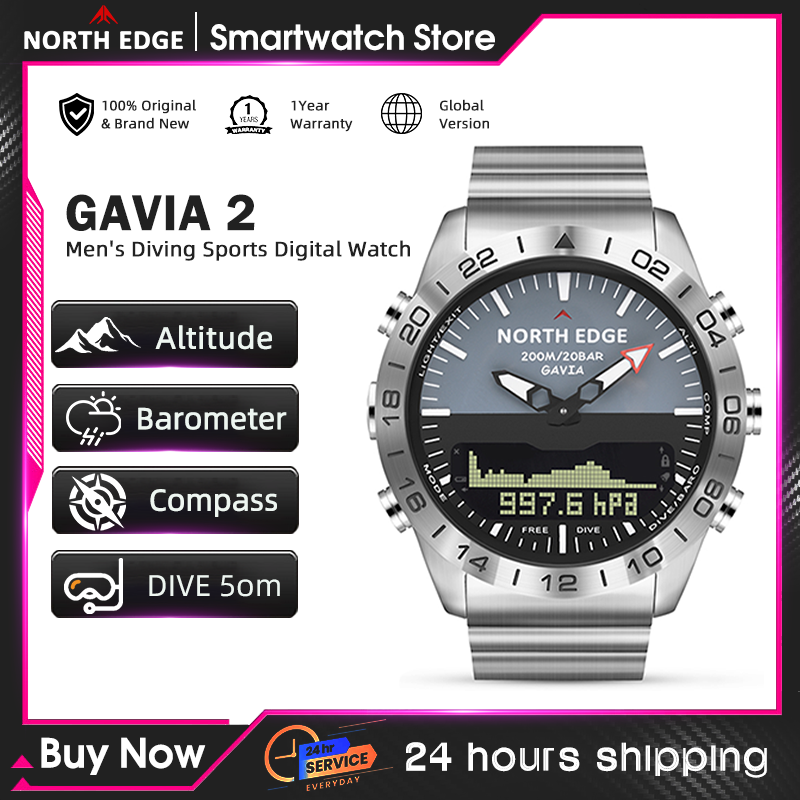 NORTH EDGE Mens Dive Watch Mil - Compass Watch Luxury review and price