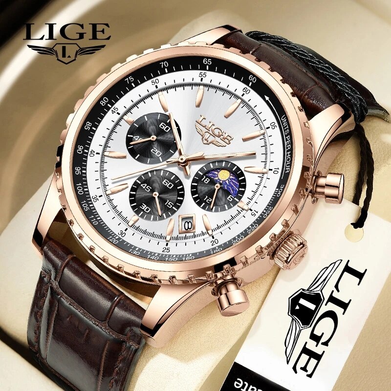 LIGE New Mens Watches Top Bran - Luxury Watch Collection Box review and price