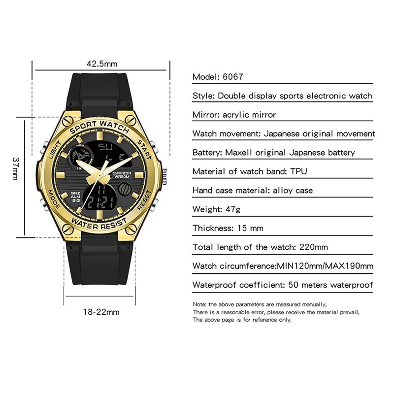 SANDA Brand G Style LED Digita - Lux Watch review and price