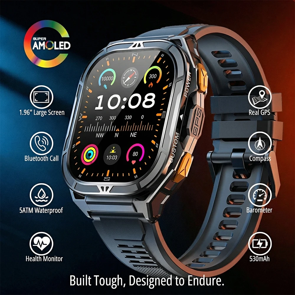 Luxury AMOLED Smartwatch Real  - Compass Watch Luxury review and price