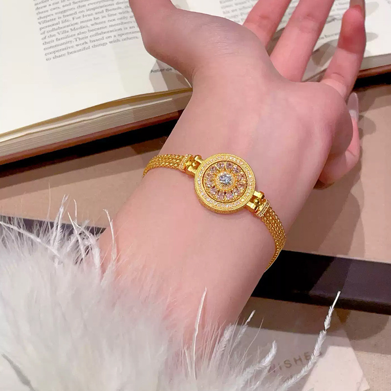 24k Gold 9999 Light Luxury Dia - Compass Watch Luxury review and price