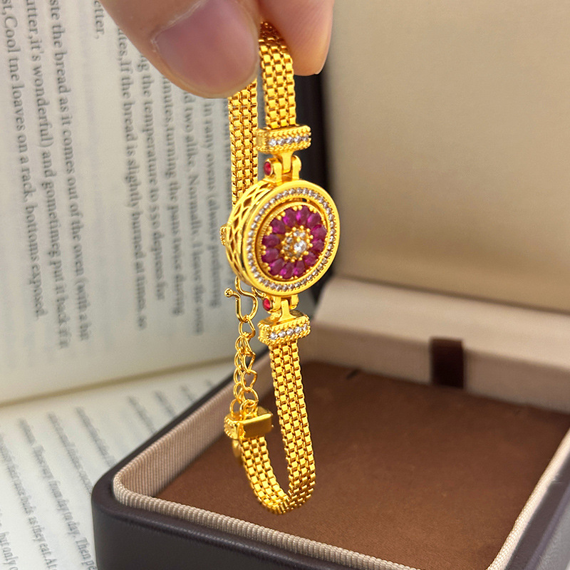 24k Gold 9999 Light Luxury Dia - Compass Watch Luxury review and price
