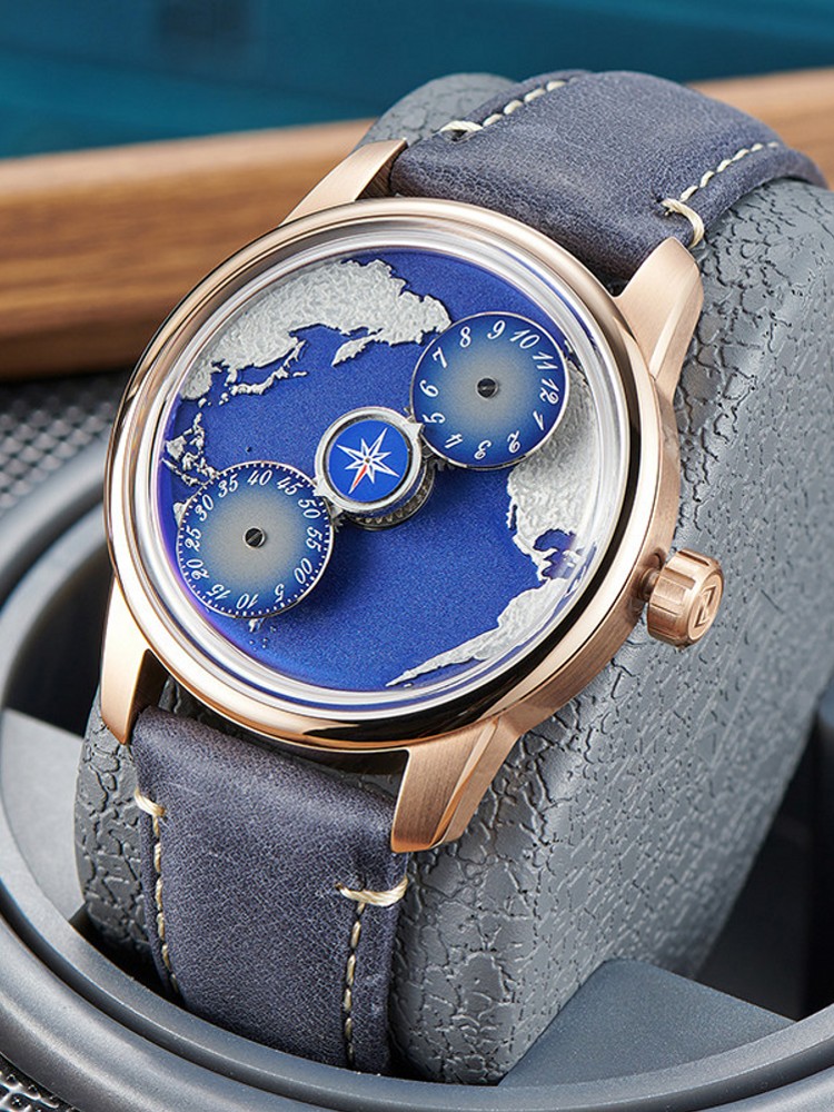 Casual Men Work Blue Planet Fu - Compass Watch Luxury review and price