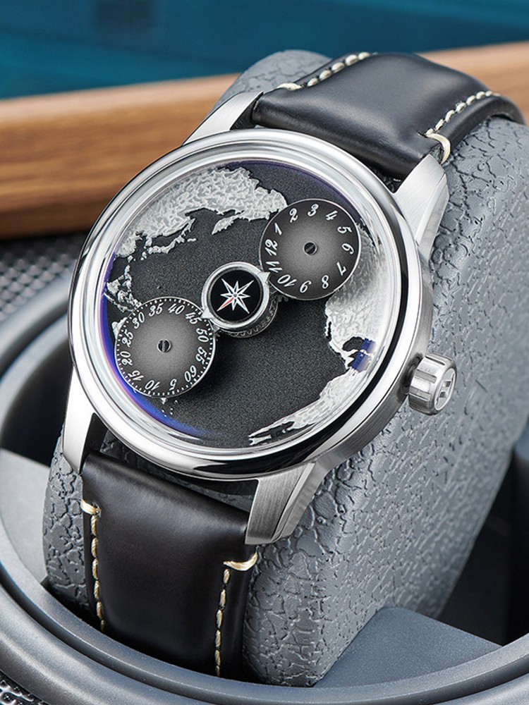 Casual Men Work Blue Planet Fu - Compass Watch Luxury review and price