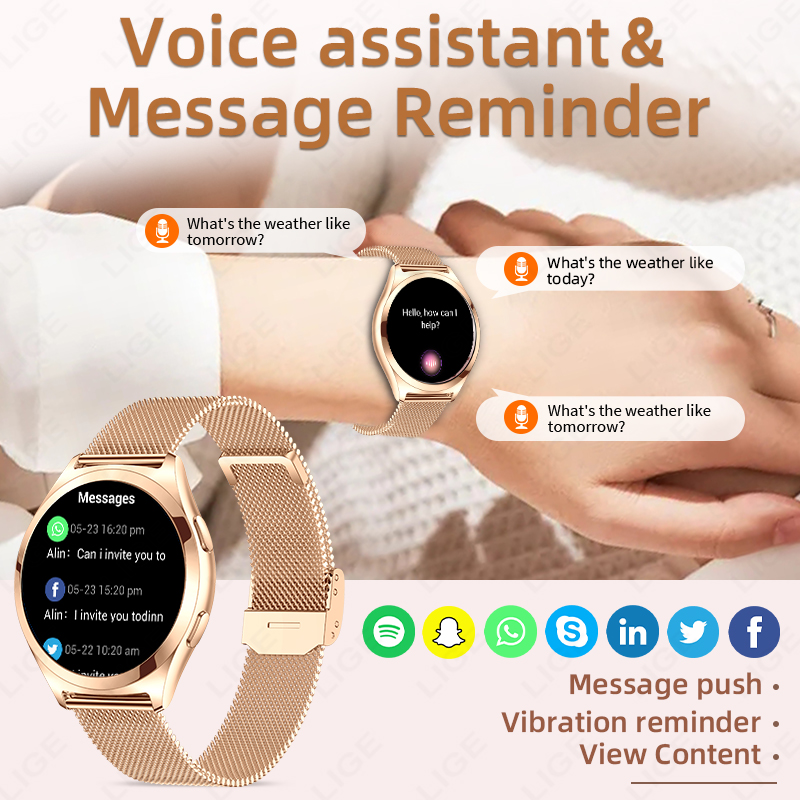 LIGE Luxury Smart Watch For Wo - Compass Watch Luxury review and price